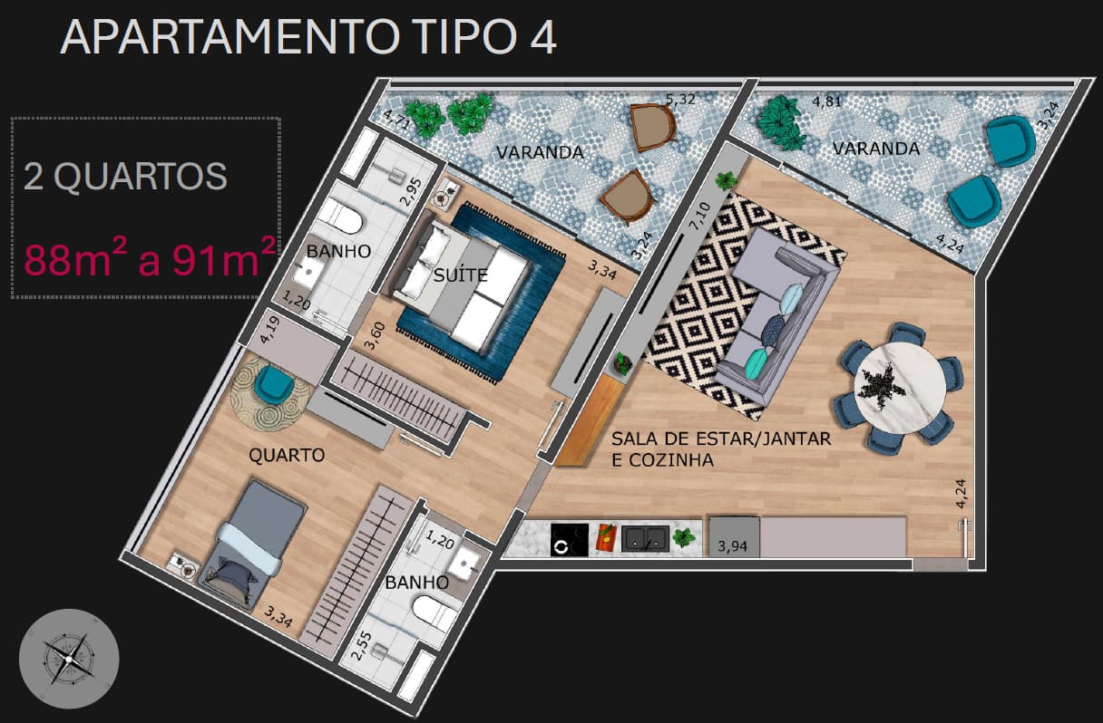Apartamento 2 quartos na planta no Vale do Sereno. - Foto 2