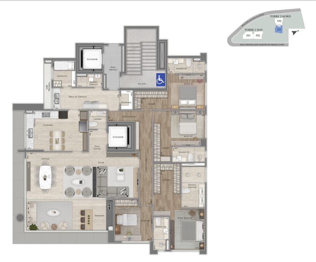 Apartamento na planta com 4 suites no Vila da Serra. - Foto 7