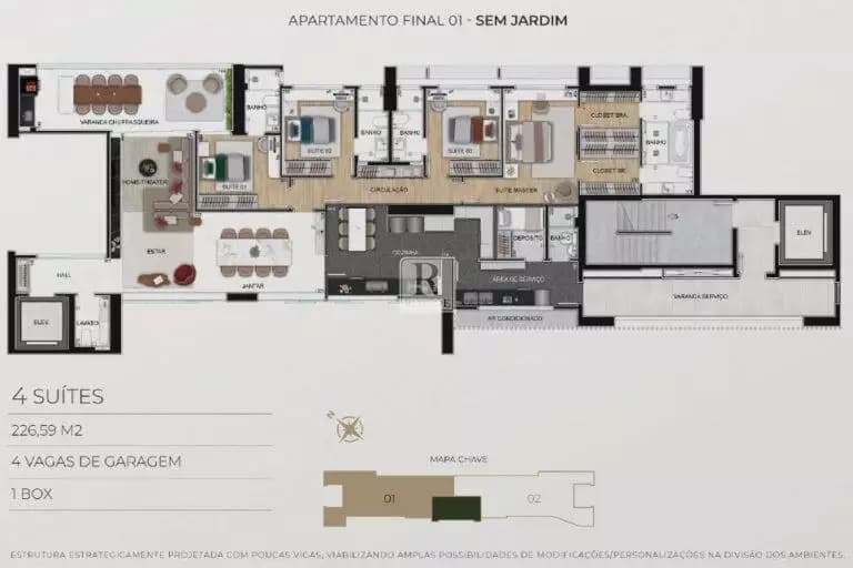 Apartamento com 4 suítes à venda no Vale do Sereno - Foto 2