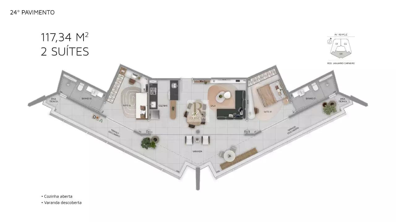 Apartamento Garden no Vale do Sereno com 2 quartos
